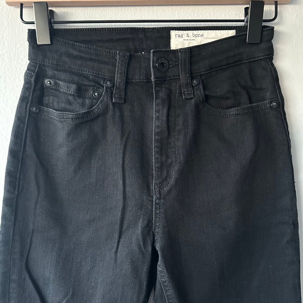 Rag & Bone Nina Skinny Jeans Women 24 Black High Rise - Picture 5 of 11